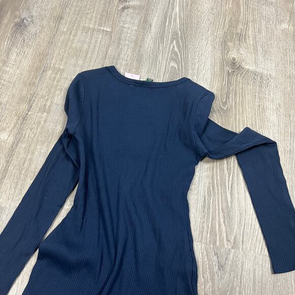 Wild Fable Women's Navy Embroidered Long Sleeve Bodycon Dress - Medium - NWT - Picture 6 of 8